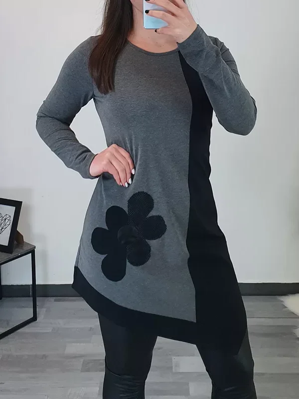 TUNIKA LIZA SIVO-ČRNA