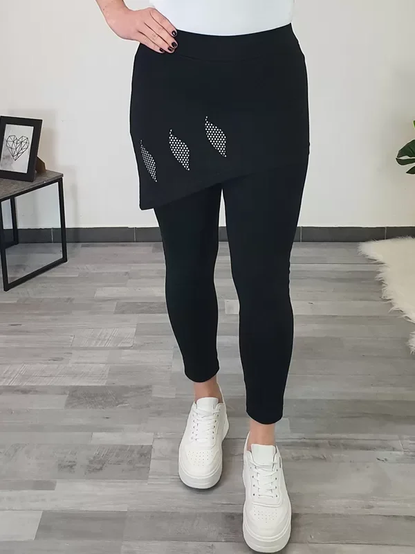 7/8 HLAČE S KRILOM HELENA ČRNE