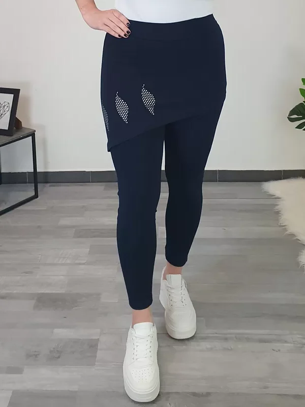 7/8 HLAČE S KRILOM HELENA TEMNO MODRE