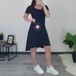 OBLEKA ANICA TEMNO MODRA