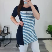 TUNIKA FLORI TEMNO MODRA