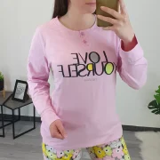 ŽENSKA PIŽAMA FLOWER ROZA - slika 5