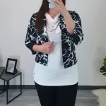 JAKNA TEA ČRNO-BELA