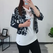 JAKNA TEA ČRNO-BELA - slika 3