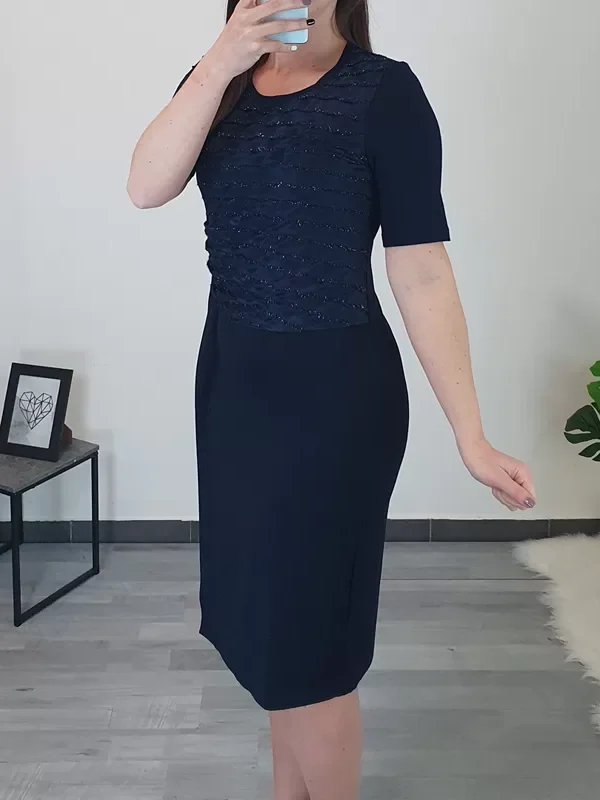 OBLEKA EVA TEMNO MODRA