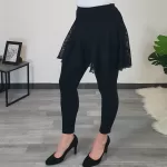 7/8 HLAČE S KRILOM LINDA ČRNE