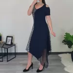 OBLEKA GLORIA TEMNO MODRA