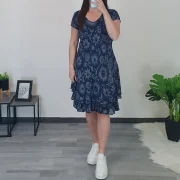 OBLEKA 77789 TEMNO MODRA - slika 3