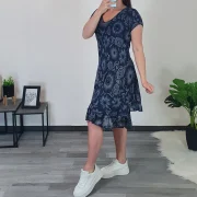 OBLEKA 77789 TEMNO MODRA - slika 2