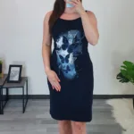 OBLEKA KARINA TEMNO MODRA