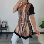 TUNIKA BELA ČRTE ORANŽNA