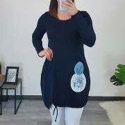 TUNIKA TENA TEMNO MODRA - slika 3