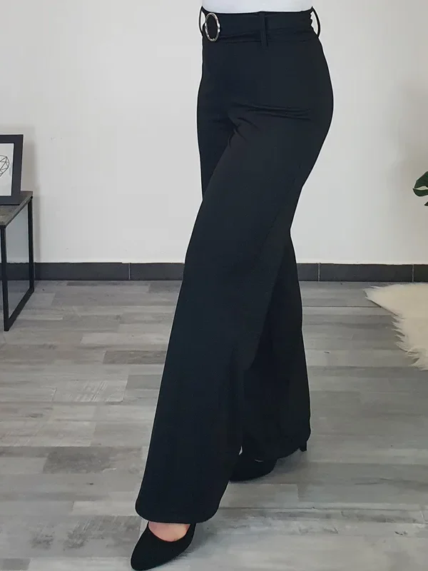 ELEGANTNE HLAČE CVETKA ČRNE