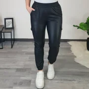 USNJENE HLAČE Z ŽEPI H27006 ČRNE - slika 2