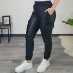 USNJENE HLAČE Z ŽEPI H27006 ČRNE