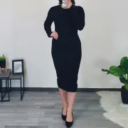 PLETENA OBLEKA 90681 ČRNA - slika 2