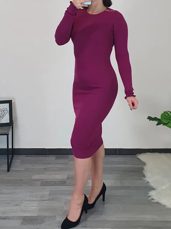 PLETENA OBLEKA 90681 ROZA