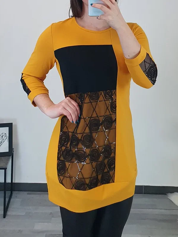 TUNIKA TAMI ČRNO-RUMENA