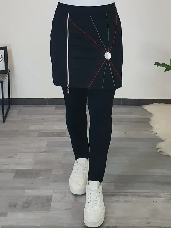 ŠPORTNE HLAČE S KRILOM PETJA ČRNE