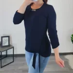 MAJICA PLISA TEMNO MODRA
