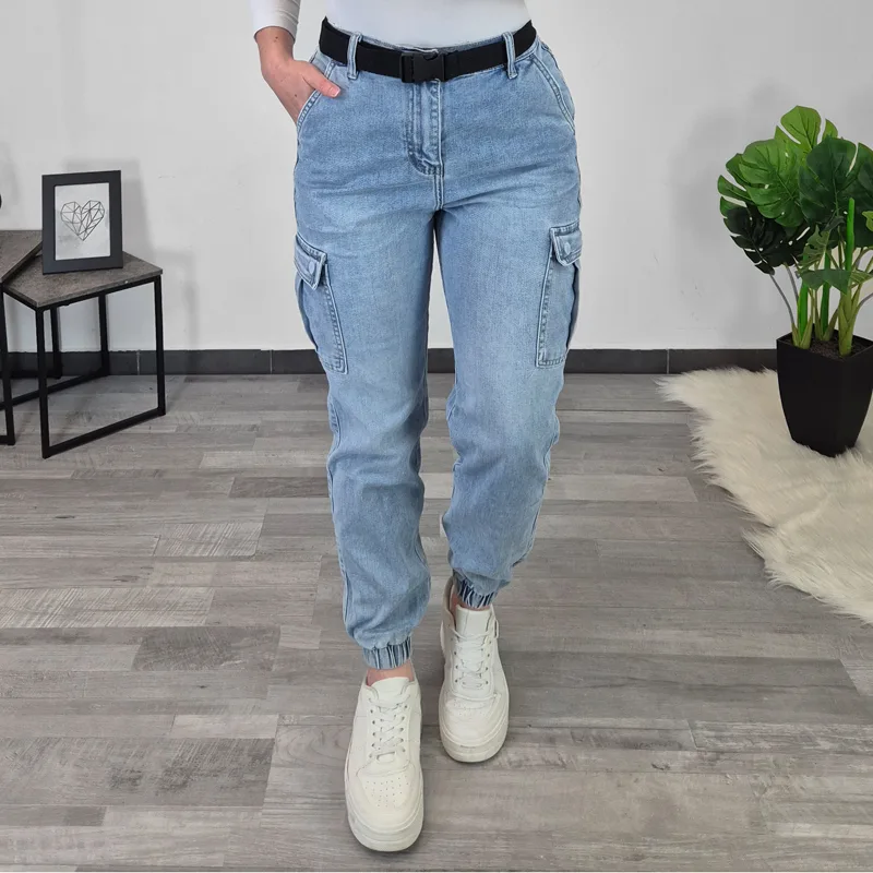 20240410_132148 ŽENSKE JEANS HLAČE JS1302 Z ŽEPI - slika 1