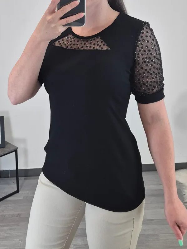 MAJICA BIA ČRNA