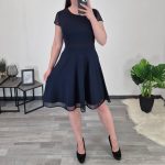 OBLEKA VIVIAN TEMNO MODRA