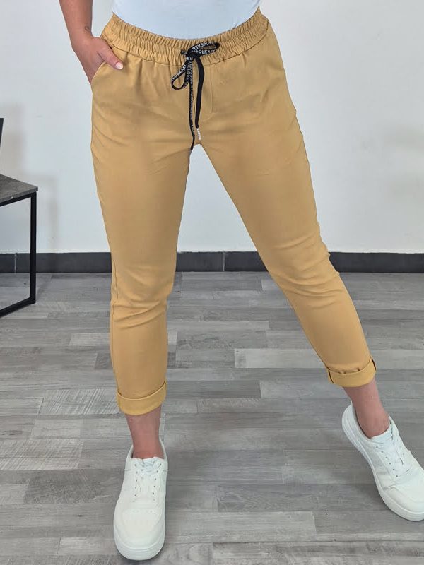 HLAČE 9108 7/8 RUMENE