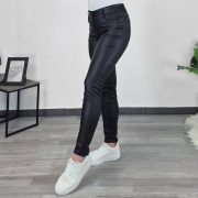 USNJENE PUSH UP HLAČE L3620 ČRNE - slika 2