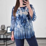 BLUZA 3127 TEMNO MODRA
