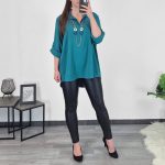 BLUZA 24671 PETROLEJ