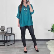 BLUZA 24671 PETROLEJ