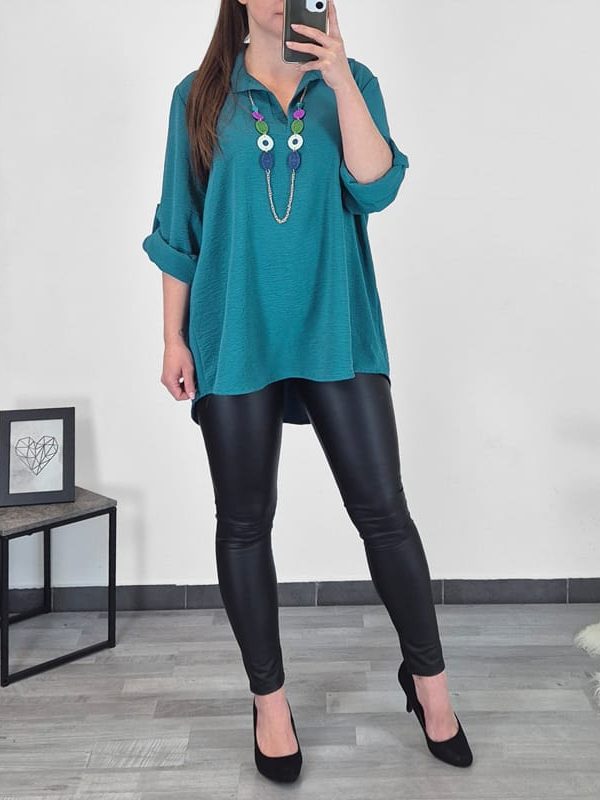 BLUZA 24671 PETROLEJ