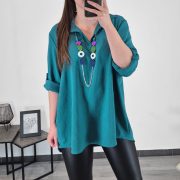 BLUZA 24671 PETROLEJ - slika 2