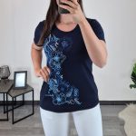 MAJICA E100 TEMNO MODRA