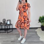 OBLEKA 77789 ORANŽNA