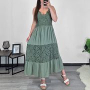 OBLEKA 90687 OLIV