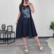 OBLEKA 3288 TEMNO MODRA